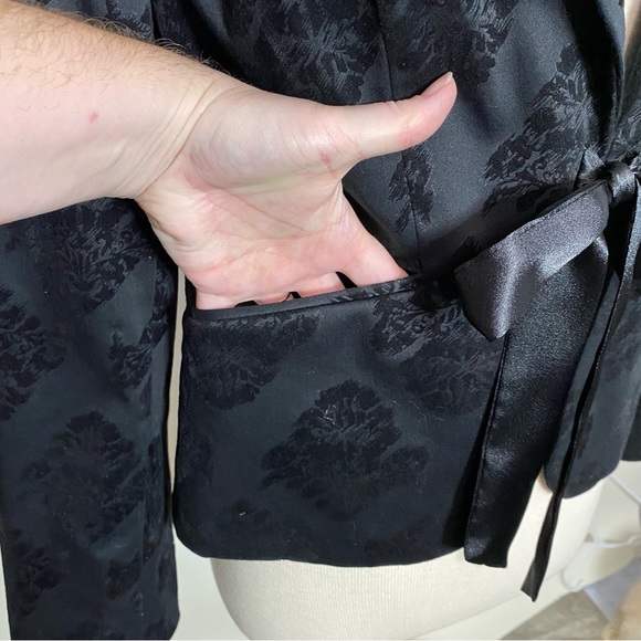 Apostrophe black brocade bow waist blazer 8 - Picture 4 of 11
